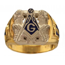 3rd Degree Masonic Ring 10KT OR 14KT, Open or Solid Back, White or Yellow Gold #602